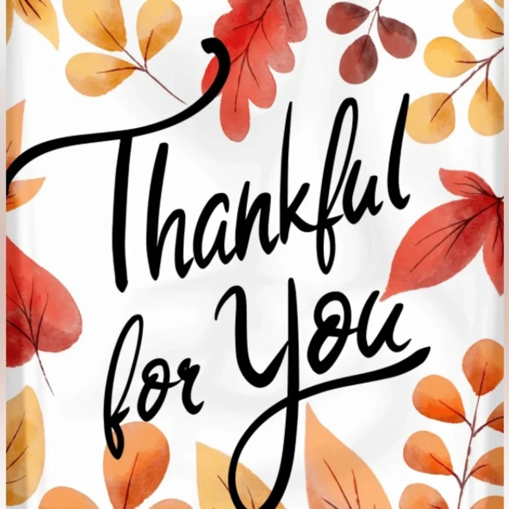 POLYMAILERS (20) Thankful for You/Thanksgiving Designer Premium Poly Mailers